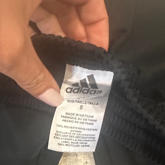 Adidas Kids Black Joggers with White Stripes - Picture 5 of 5